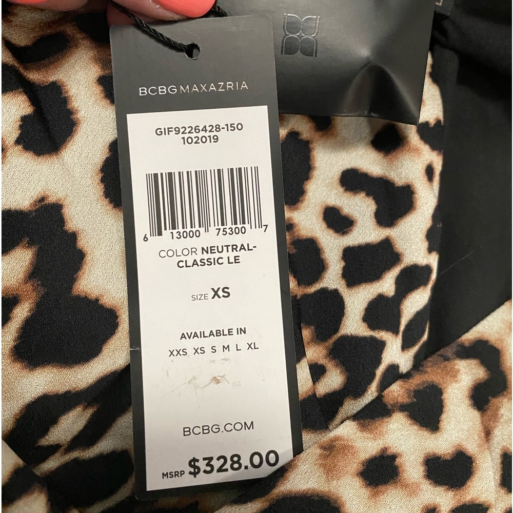 BCBGmaxazria wide leg leopard printed jumpsuit XS - Picture 11 of 11